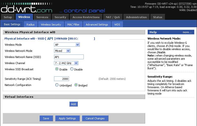 Impostazioni Wireless AP1