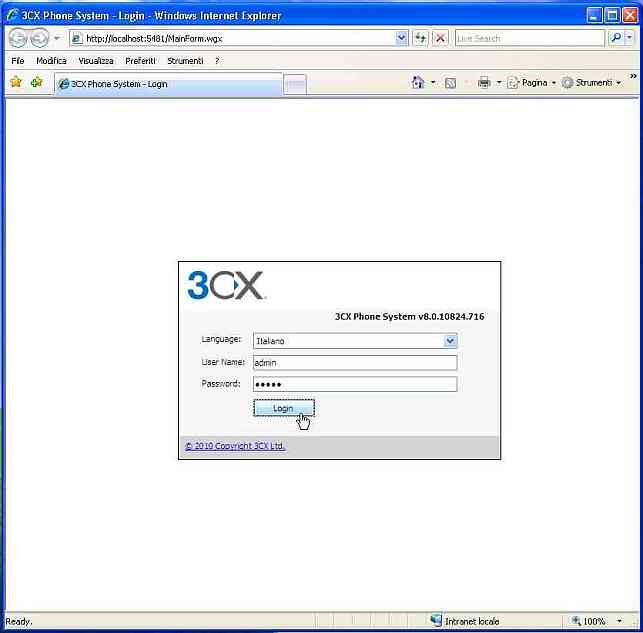 Registrazione 3CX step 1