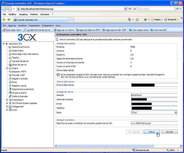 Registrazione 3CX step 4