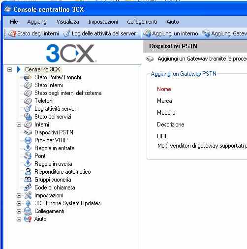 3CX - Gateway PSTN - step 1