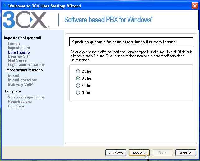 3CX Wizard step 4