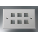 Wall socket holder for six sockets, color beige