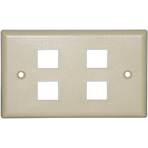 Wall socket holder for four sockets, color dark beige