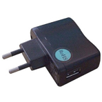 1A AC power adapter with USB plug