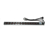 Vertical power bar with 12 outlets overload protected